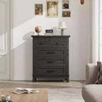 Commode à 4 tiroirs Acekool, commode verticale haute avec grand espace de rangement, organisateur de placard moderne pour chambre à coucher, salon