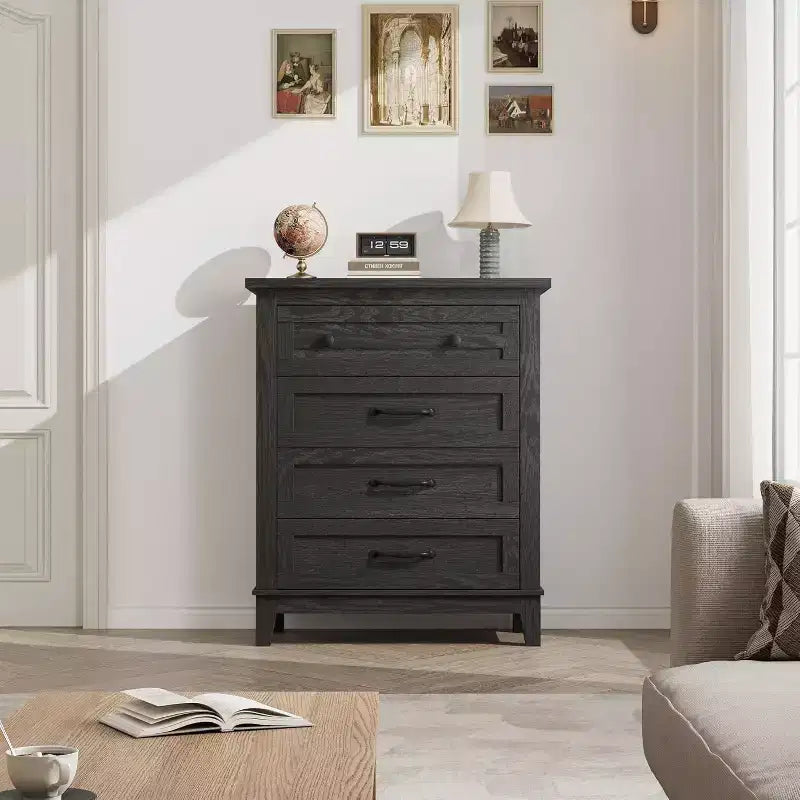 Commode à 4 tiroirs Acekool, commode verticale haute avec grand espace de rangement, organisateur de placard moderne pour chambre à coucher, salon