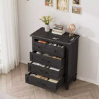 Commode à 4 tiroirs Acekool, commode verticale haute avec grand espace de rangement, organisateur de placard moderne pour chambre à coucher, salon