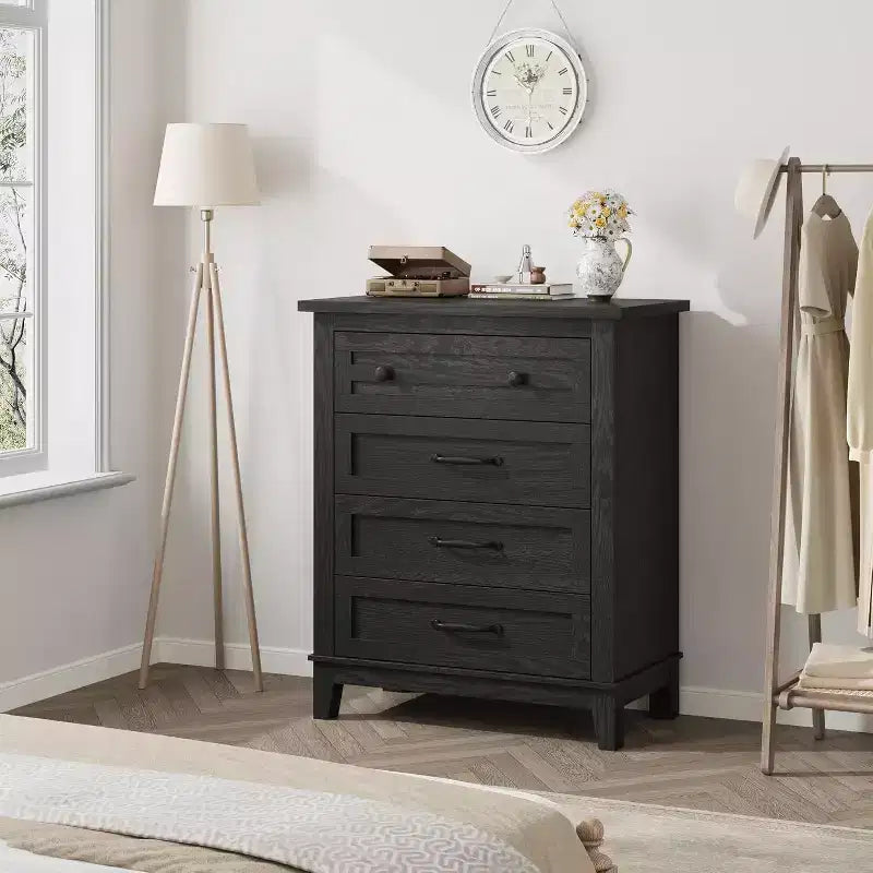 Commode à 4 tiroirs Acekool, commode verticale haute avec grand espace de rangement, organisateur de placard moderne pour chambre à coucher, salon