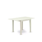 HomeStock Belmont – Ensemble de salle à manger 3 pièces, comprenant une table de cuisine, 2 chaises de salle à manger modernes, assise en bois dur asiatique, dossier à lattes, finition blanc lin.