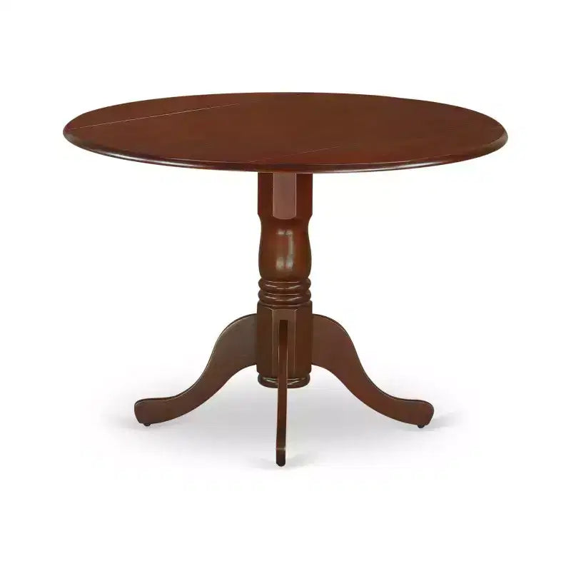 Ensemble de salle à manger 5 pièces HomeStock Belmont composé d'une table de cuisine ronde avec rallonges et de 4 chaises rembourrées, acajou