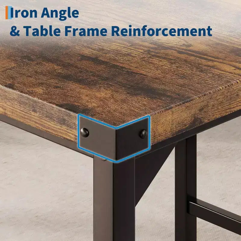 Ensemble de salle à manger pour 2 personnes avec repose-pieds et dossier, table à hauteur de comptoir avec 2 chaises de bar rembourrées, ensemble de table de cuisine avec protection d'angle