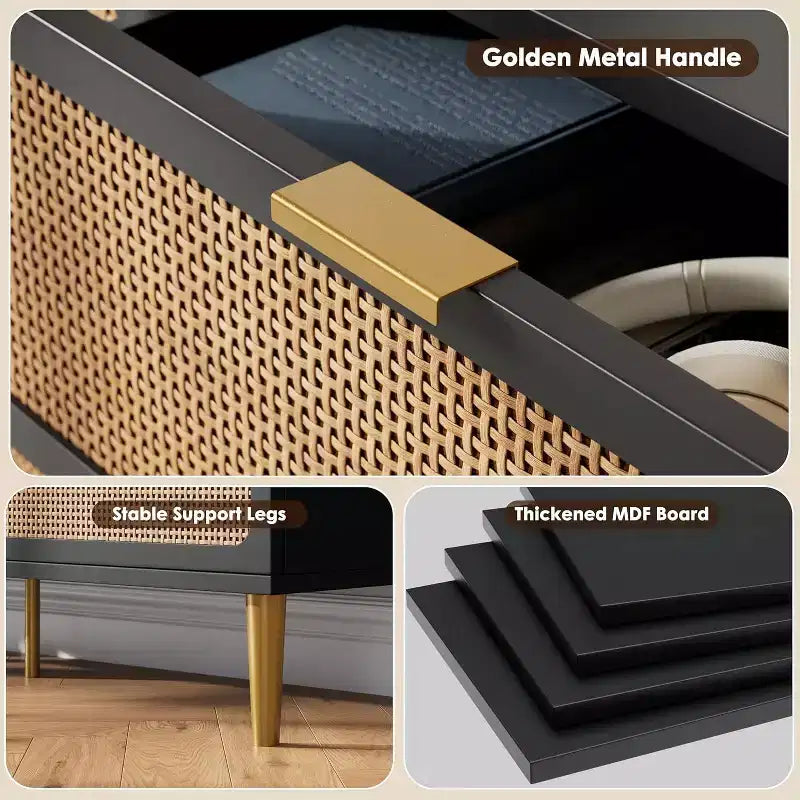 Commode double à 6 tiroirs - Grand plateau, grande capacité de rangement pour chambre à coucher ou salon