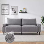 Canapé inclinable moderne en tissu de 205 cm pour salon, avec accoudoirs et coussins
