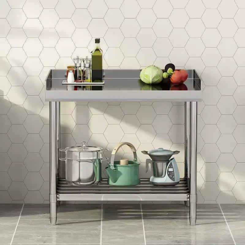 Acekool Table de préparation en acier inoxydable NSF 36 avec dosseret Plan de travail commercial réglable pour restaurants et cuisines domestiques