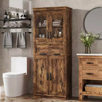 GustoWave 66.9Meuble de Rangement avec Portes et Étagères, Meuble Haut de Salle de Bain avec Tiroir, Meuble de Rangement sur Pied