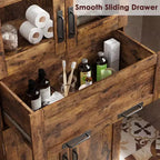 GustoWave 66.9Meuble de Rangement avec Portes et Étagères, Meuble Haut de Salle de Bain avec Tiroir, Meuble de Rangement sur Pied