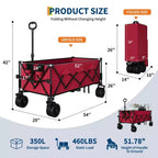 Chariot utilitaire pliant TROPOW avec roues tout-terrain, chariot de plage pliable robuste, chariot portable pour l'épicerie, le sable, le camping, bleu