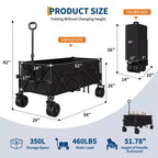 Chariot utilitaire pliant TROPOW avec roues tout-terrain, chariot de plage pliable robuste, chariot portable pour l'épicerie, le sable, le camping, bleu