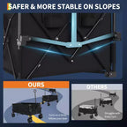 Chariot utilitaire pliant TROPOW avec roues tout-terrain, chariot de plage pliable robuste, chariot portable pour l'épicerie, le sable, le camping, bleu