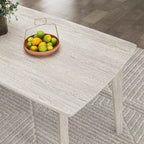 VECELO Ensemble de salle à manger 5 pièces style ferme, table en bois d'hévéa et 4 chaises de salle à manger rembourrées, gris