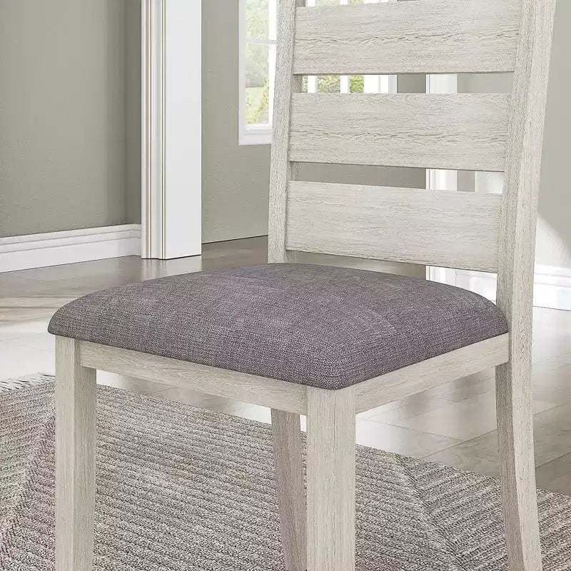 VECELO Ensemble de salle à manger 5 pièces style ferme, table en bois d'hévéa et 4 chaises de salle à manger rembourrées, gris