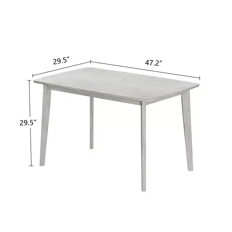 VECELO Ensemble de salle à manger 5 pièces style ferme, table en bois d'hévéa et 4 chaises de salle à manger rembourrées, gris