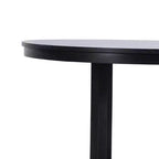 PexFix Table à manger ronde de ferme en bois massif 59 x 59 avec plateau à texture bois et base en X croisé pour salles à manger modernes et réunions de famille, Noir