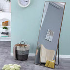 Acekool Miroir pleine longueur 65 x 23 pouces, miroir mural cadre en bois, verre HD incassable, pour chambre à coucher, salon, dressing