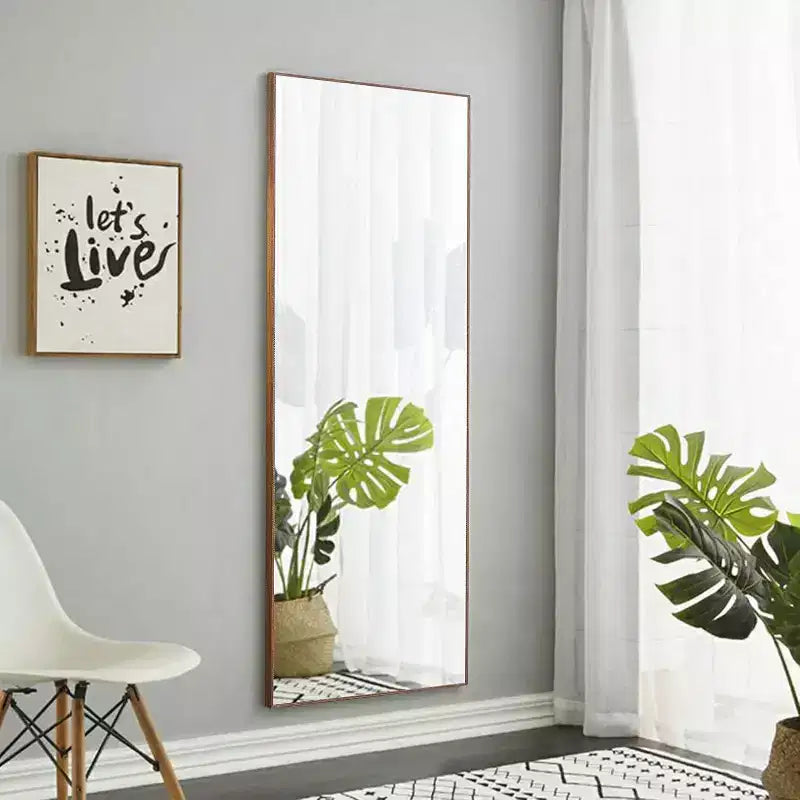 Acekool Miroir pleine longueur 65 x 23 pouces, miroir mural cadre en bois, verre HD incassable, pour chambre à coucher, salon, dressing