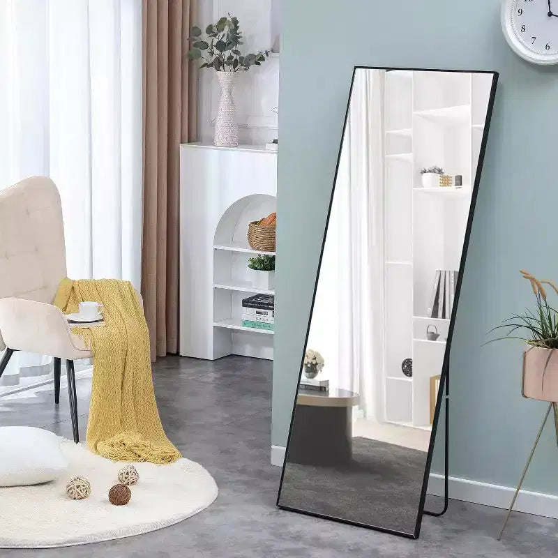 Acekool Miroir pleine longueur 65 x 23 pouces, miroir mural cadre en bois, verre HD incassable, pour chambre à coucher, salon, dressing