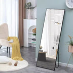 Acekool Miroir pleine longueur 65 x 23 pouces, miroir mural cadre en bois, verre HD incassable, pour chambre à coucher, salon, dressing