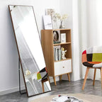 Acekool Miroir pleine longueur 65 x 23 pouces, miroir mural cadre en bois, verre HD incassable, pour chambre à coucher, salon, dressing