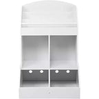 Étagère de rangement pour jouets et livres Acekool pour enfants, bibliothèque à 3 niveaux en tissu avec 2 bacs de rangement, bois de pin, sécurité enfant, 35x14x39 pour salle de jeux ou chambre