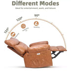 Fauteuil Inclinable Large Surdimensionné - Chauffant et Massant, Grand Fauteuil Inclinable Manuel en Cuir PU pour Adultes, avec Rembourrage en Éponge 1,5 Fois Plus Épais et Mécanisme d'Inclinaison Facile