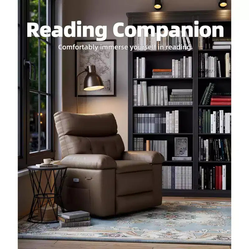 Fauteuil Inclinable Large Surdimensionné - Chauffant et Massant, Grand Fauteuil Inclinable Manuel en Cuir PU pour Adultes, avec Rembourrage en Éponge 1,5 Fois Plus Épais et Mécanisme d'Inclinaison Facile