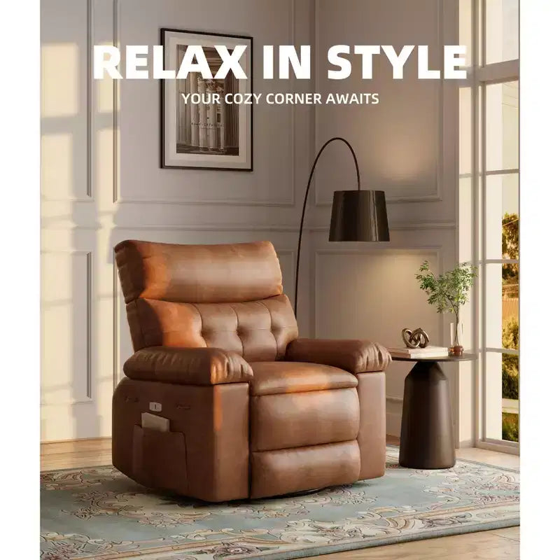 Fauteuil Inclinable Large Surdimensionné - Chauffant et Massant, Grand Fauteuil Inclinable Manuel en Cuir PU pour Adultes, avec Rembourrage en Éponge 1,5 Fois Plus Épais et Mécanisme d'Inclinaison Facile