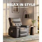 Fauteuil Inclinable Large Surdimensionné - Chauffant et Massant, Grand Fauteuil Inclinable Manuel en Cuir PU pour Adultes, avec Rembourrage en Éponge 1,5 Fois Plus Épais et Mécanisme d'Inclinaison Facile