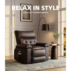 Fauteuil Inclinable Large Surdimensionné - Chauffant et Massant, Grand Fauteuil Inclinable Manuel en Cuir PU pour Adultes, avec Rembourrage en Éponge 1,5 Fois Plus Épais et Mécanisme d'Inclinaison Facile