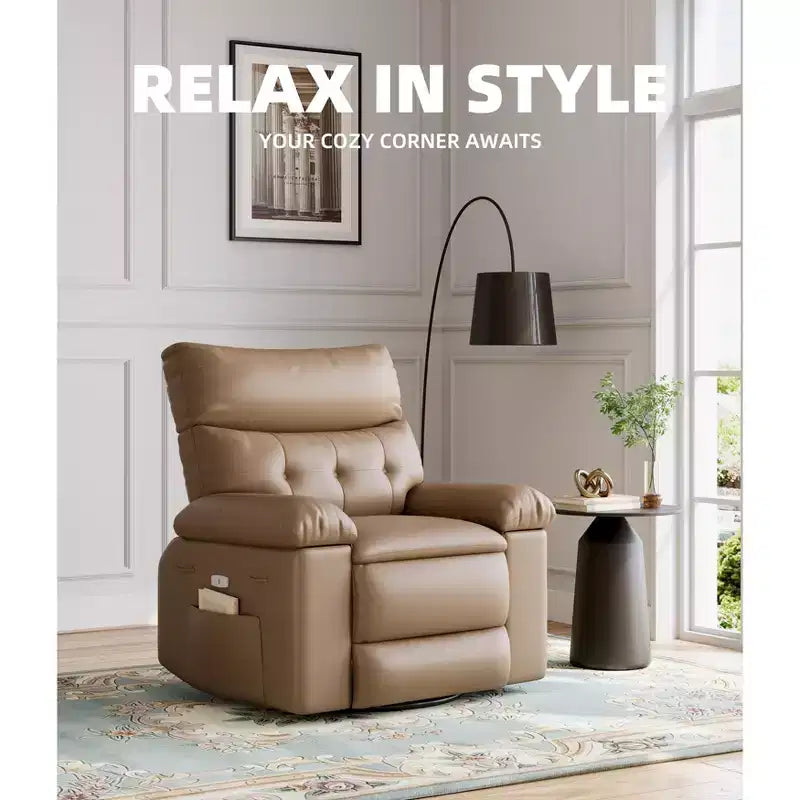 Fauteuil Inclinable Large Surdimensionné - Chauffant et Massant, Grand Fauteuil Inclinable Manuel en Cuir PU pour Adultes, avec Rembourrage en Éponge 1,5 Fois Plus Épais et Mécanisme d'Inclinaison Facile