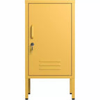 Table d'appoint en métal verrouillable Acekool avec porte unique, 2 étagères réglables, armoire de rangement minimaliste moderne pour chambre et salon, rose