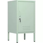 Table d'appoint en métal verrouillable Acekool avec porte unique, 2 étagères réglables, armoire de rangement minimaliste moderne pour chambre et salon, rose