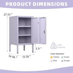 Table d'appoint en métal verrouillable Acekool avec porte unique, 2 étagères réglables, armoire de rangement minimaliste moderne pour chambre et salon, rose