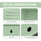 Table d'appoint en métal verrouillable Acekool avec porte unique, 2 étagères réglables, armoire de rangement minimaliste moderne pour chambre et salon, rose