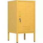 Table d'appoint en métal verrouillable Acekool avec porte unique, 2 étagères réglables, armoire de rangement minimaliste moderne pour chambre et salon, rose