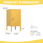 Table d'appoint en métal verrouillable Acekool avec porte unique, 2 étagères réglables, armoire de rangement minimaliste moderne pour chambre et salon, rose