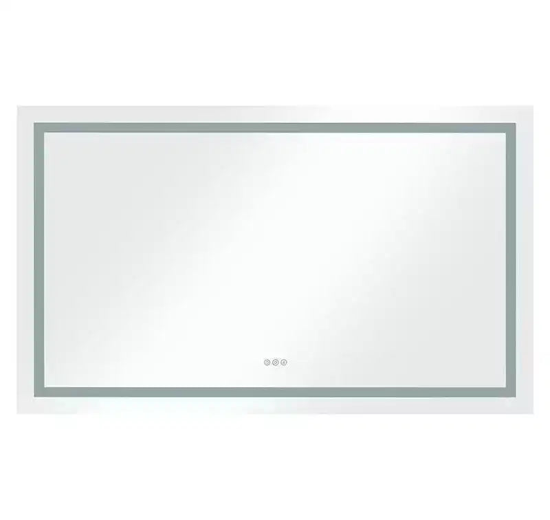 Acekool Miroirs muraux de salle de bain 72x30 pouces avec lumières 3 couleurs, miroir de courtoisie mural rectangulaire, miroir de courtoisie LED sans cadre pour salle de bain, blanc