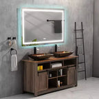 Acekool Miroirs muraux de salle de bain 72x30 pouces avec lumières 3 couleurs, miroir de courtoisie mural rectangulaire, miroir de courtoisie LED sans cadre pour salle de bain, blanc