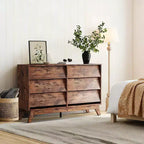 Commode à 6 tiroirs, commode vintage avec design biseauté, meuble TV de commode moderne pour chambre à coucher, salon, entrée et placard