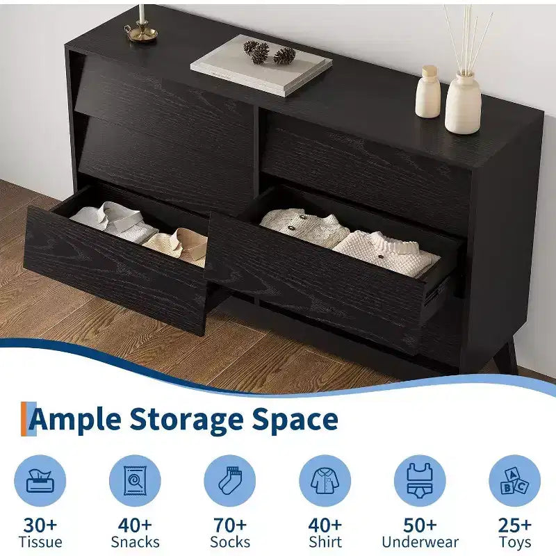 Commode à 6 tiroirs, commode vintage avec design biseauté, meuble TV de commode moderne pour chambre à coucher, salon, entrée et placard