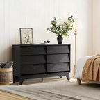 Commode à 6 tiroirs, commode vintage avec design biseauté, meuble TV de commode moderne pour chambre à coucher, salon, entrée et placard