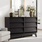 Commode à 6 tiroirs, commode vintage avec design biseauté, meuble TV de commode moderne pour chambre à coucher, salon, entrée et placard