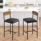 Table de cuisine et chaises de salle à manger pour 2 avec étagère de rangement et chaises rembourrées, ensemble table de bar pour petits espaces et appartements