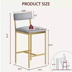 Table de cuisine et chaises de salle à manger pour 2 avec étagère de rangement et chaises rembourrées, ensemble table de bar pour petits espaces et appartements