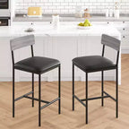 Table de cuisine et chaises de salle à manger pour 2 avec étagère de rangement et chaises rembourrées, ensemble table de bar pour petits espaces et appartements