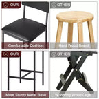 Table de cuisine et chaises de salle à manger pour 2 avec étagère de rangement et chaises rembourrées, ensemble table de bar pour petits espaces et appartements