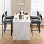 Table de cuisine et chaises de salle à manger pour 2 avec étagère de rangement et chaises rembourrées, ensemble table de bar pour petits espaces et appartements