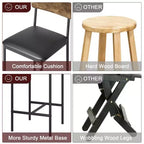 Table de cuisine et chaises de salle à manger pour 2 avec étagère de rangement et chaises rembourrées, ensemble table de bar pour petits espaces et appartements