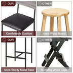 Table de cuisine et chaises de salle à manger pour 2 avec étagère de rangement et chaises rembourrées, ensemble table de bar pour petits espaces et appartements